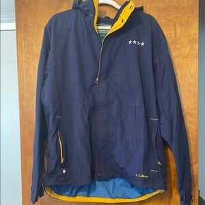 L.L. Bean Dark Blue Jacket with Yellow Trim